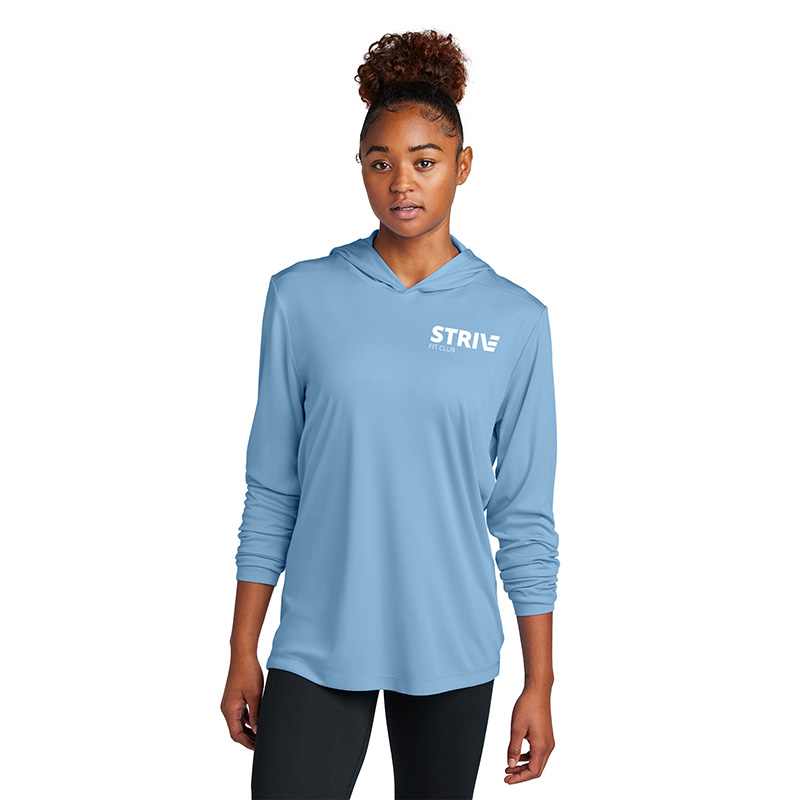 Strive - ST420LSH Sport Tek UV Long Sleeve Hoodie - Unisex - Left Chest Imprint - Multiple Colors